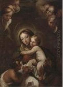 The Madonna And Child With The Infant Saint John The Baptist by Antonio Allegri da Correggio