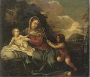 The Madonna And Child With The Infant Saint John The Baptist by Antonio Allegri da Correggio