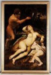 Venus And Cupid With A Satyr by Antonio Allegri da Correggio
