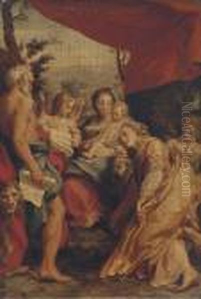 The Madonna And Child With Saints Jerome And Mary Magdalene Andangels - view 1