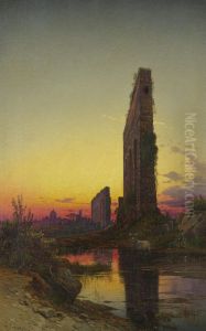 Ruins In The Roman Campagna by Hermann David Solomon Corrodi