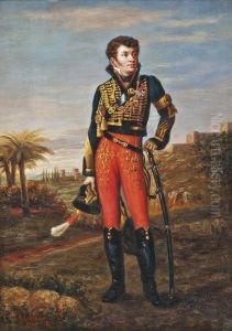 Portrait Of An Aide-de-camp For Napoleon's Hussars by Hermann David Solomon Corrodi