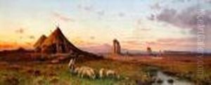 Shepherdess And Flock In The Roman Campagna Shepherdess And Flock In The Roman Campagna
