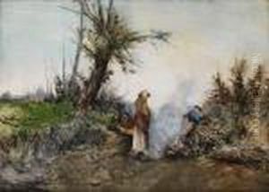 Romische Landmadchen Und Hirte by Hermann David Solomon Corrodi