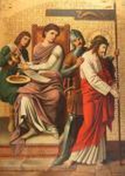 Figure Group With Christ Being
Led Away By A Soldier Whilst Pontius Pilate Washes His Hands - view 1
