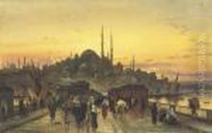 The Golden Horn, Galata Bridge, Constantinople