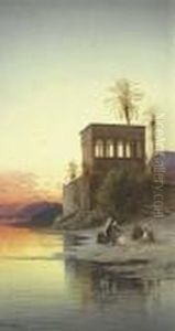 The Kiosk Of Trajan, Philae On The Nile by Hermann David Solomon Corrodi