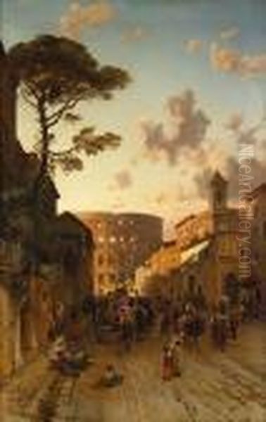 Busy Street Scene, Rome - view 1
