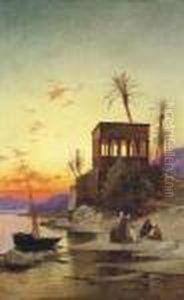 The Kiosk Of Trajan, Philae On The Nile by Hermann David Solomon Corrodi