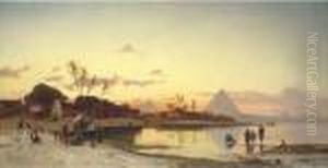 Sunset On The Nile, Cairo by Hermann David Solomon Corrodi