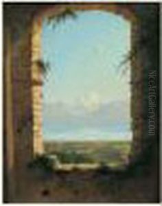 Vue Du Mont Blanc Depuis Nyon by Hermann David Solomon Corrodi