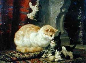 Kittens At Play by Henriette Gertruide Knip