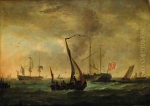 Shipping offshore in breezy weather by Leendert de Koningh