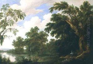 St Paul visiting St Anthony in a wooded landscape by Alexander Keirincx