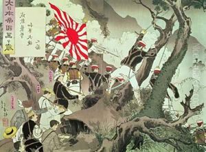 Scene from the Sino Japanese War in Korea by Kobayashi Kiyochika