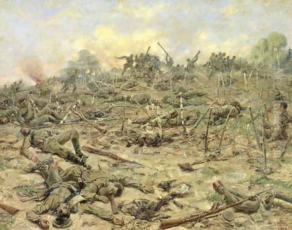 The Russian Infantry Attacking the German Entrenchments - view 1