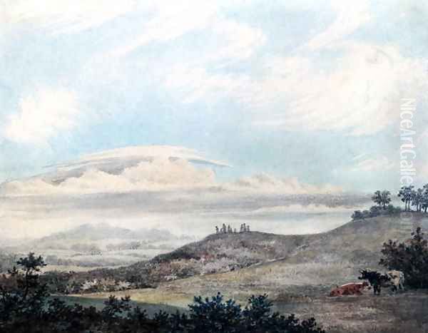 Rural landscape with later cloud studies by Luke Howard 1772-1864 2 - view 1
