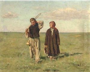 Returning from the fields by Nikolai Dmitrievich Kuznetsov