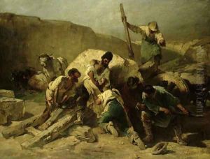 Transporting Stone Blocks by Friedrich von Keller