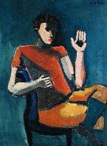 Seated Man with a Raised Hand 2 by Helmut von Hugel Kolle