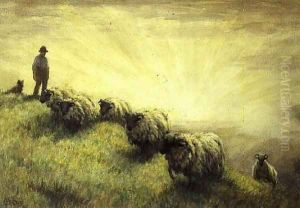 Shepherd Bringing Home his Flock thumbnail
