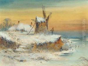 Figures in a frozen winter landscape