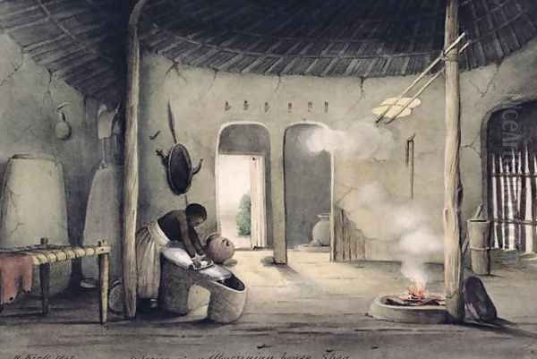 Interior of an Abyssinian house Shoa - view 1