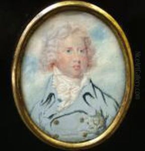 Head And Shoulders Wearing A Blue Coat With The Star Of The Orderof The Garter by Richard Cosway