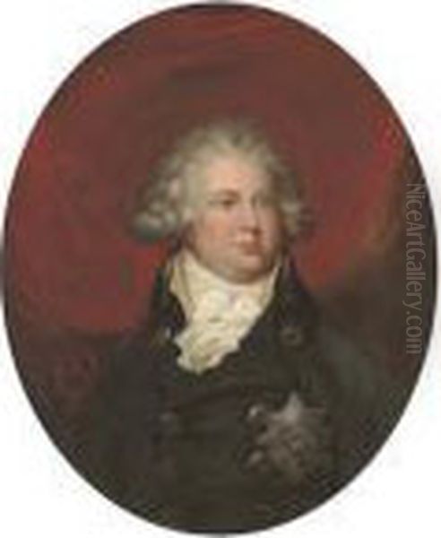 Portrait Of King George Iv When 
Prince Of Wales, Bust-length, In A Green Coat And Star Of The Garter, A 
Red Curtain Beyond - view 1