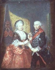 King Frederick II and his wife Elizabeth Christine by Anton Friedrich Konig