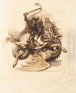 St George And The Dragon; Madonna And Child by Richard Cosway