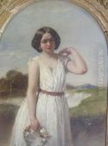 A Young Girl With A Garland Of Flowers by Richard Cosway