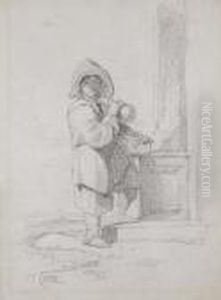 A Pedlar Boy Standing By A Column by John Sell Cotman
