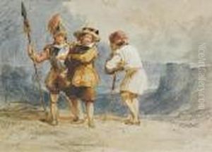 Three Figures In Historical Dress by John Sell Cotman