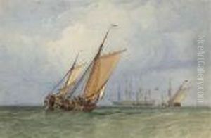 Shipping At Sea In A Light Breeze