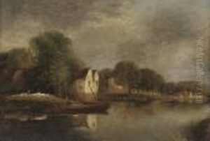 Cottages Along A River Bank