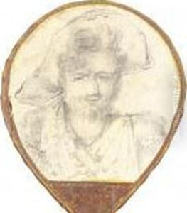 A Leather Handheld Firescreen