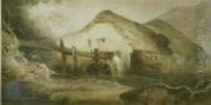 The Watermill 5.5 X 11in by John Sell Cotman