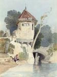 A Garden House On The Banks Of The River Yare by John Sell Cotman