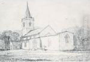 Narford Church; A River Landscape by John Sell Cotman