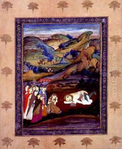 The death of Farhad on Mount Behistan by Mir Kalan Khan