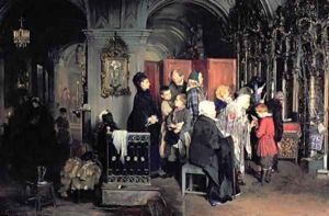 Before the Confession by Aleksei Ivanovich Korzukhin