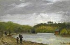 People Walking Along The Seine.