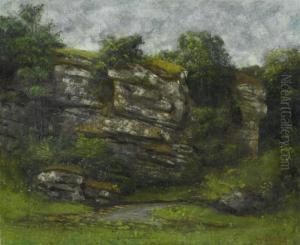 Rochers Des Environs D'ornans. by Gustave Courbet