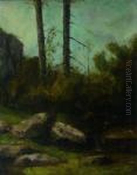 Paysage De Sous Bois Presume A La Garenne De Bussac Ensaintonge - view 1