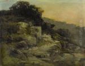Falaise Et Rochers by Gustave Courbet