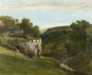 Landscape With A Rock Face by Gustave Courbet