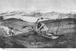 Reindeer hunting during the late Ice Age in a morainic landscape of high Souabe by Wilhelm Kranz