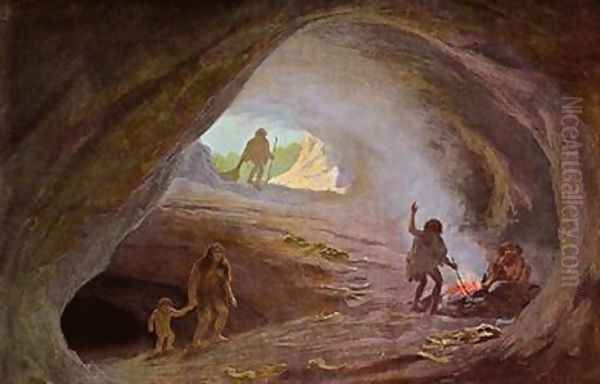 Cavemen during the Ice Age - view 1