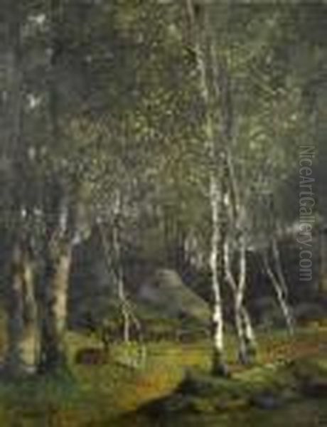Birkenwaldchen Mit Ruhendem Reh. - view 1